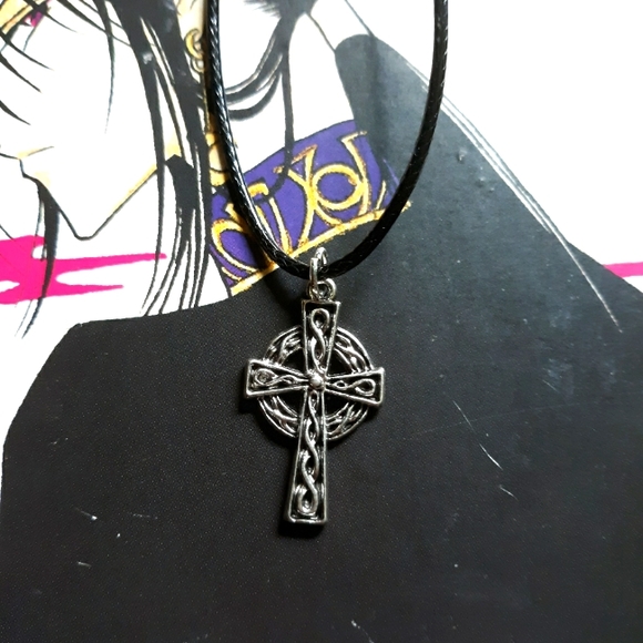 Handmade Jewelry - Celtic Cross Cord Handmade Necklace